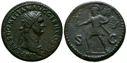 DOMICIANO. Dupondio. (Ae. 13,46g/28mm). 85 D.C. Roma. (RIC 293). Anv: Busto Rad - The Flavians (69 AD Tot 96 AD)