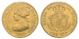 ISABEL II (1833-1868). 40 Reales. (Au. 3,27g/18mm). 1861. Madrid. (Cal-2019-679 - Provincial Currencies