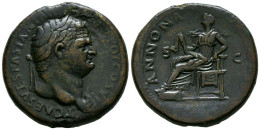 TITO. Sestercio. (Ae. 24,67g/33mm). 77-78 D.C. Roma. (RIC 1021). Anv: Cabeza La - La Dinastía Flavia (69 / 96)