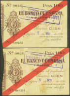 100 Pesetas. 5 De Noviembre De 1936. Sucursal De Gijón. Pareja Correlativa. Sin - Sonstige & Ohne Zuordnung