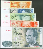 Conjunto De 5 Billetes Del Banco De España De 200 Pesetas, 500 Pesetas, 1000 Pe - Autres & Non Classés