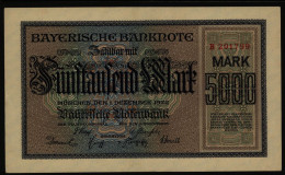 Geldschein Banknote Notgeld Bayern 6 - B 5000 Mark Länderbanknote 1.12.1922 - I. - Sonstige & Ohne Zuordnung