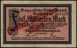 Geldschein Banknote Notgeld Bayern 229 A 100 Mio Mark Staatsbank 20.10.1923 - II - Other & Unclassified