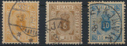 Island Dienst D 3-5 A Ziffer Und Krone Ausgabe 1876 Gstempelt Kat 78,00 - Lettres & Documents