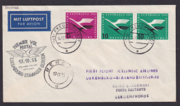 Island Icelandic Airlines Flugpost Brief Air Mail Luxemburg Stavangar Bergen - Covers & Documents