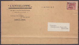 Imprimé Publicitaire "L'Enveloppe" Affr. PREO 3c Rouge-brun Houyoux Surch. [BRUXELLES /1924/ BRUSSEL] Pour MANAGE - Typo Precancels 1922-31 (Houyoux)