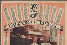 Belgique - Calendrier Postal 1952 Avec Tarifs Et Renseignements Postaux - Tariffe Postali