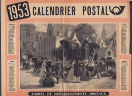 Belgique - Calendrier Postal 1953 Avec Tarifs Et Renseignements Postaux - Posttarieven