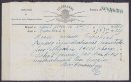 Télégramme Déposée à ANVERS 12 Décembre 1896 Pour Notaire à TURNHOUT - Griffe Bureau Chemin De Fer Privé "TURNHOUT" - Other & Unclassified