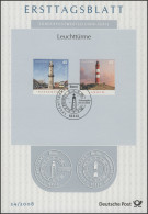 ETB 24/2008 Leuchttürme, Warnemünde 0,45 Euro / Amrum 0,55 Euro - 2001-2010