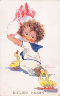 ILLUSTRATEUR  AGNES RICHARDSON JOYEUSES PAQUES ENFANT ET SON OEUF - Autres & Non Classés