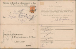 Albert I - Affranchissement Supperposé N°135 Sur Imprimé (Mons, Fédération Des Déportés) > La Ville. - 1915-1920 Albert I