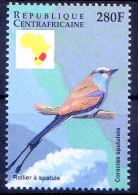 Racket-tailed Roller, Birds, Central Africa 1999 MNH - Koekoeken En Toerako's