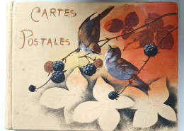 Album Pour Cartes Postales - Couverture Tissus Oiseaux Sur Une Branche De Murier - Dim36/27/4cm - Albums, Reliures & Feuilles