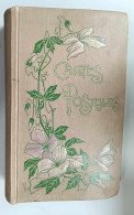 Album Pour Cartes Postales Anciennes - Couverture Tissus Gris Décorations Fleur En Relief - Dim:38/25/8cm - Albums, Reliures & Feuilles