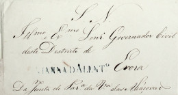 1843 Portugal Pré-Filatelia Viana Do Alentejo VNT 1 «VIANNADALENT» Azul - ...-1853 Prephilately