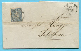 Faltbrief Von Zug Nach Solothurn 1867 - Lettres & Documents