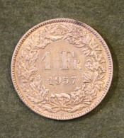Monnaie Suisse En Argent 1 Franc 1957 -  Swiss Silver Coin - 1 Franc