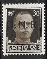 ITALIA R.S.I. - 1943 - IMPERIALE C. 30 SOPRASTAMPATO  G.N.R. - NUOVO MNH** (YVERT 6 - MICHEL 6 - SS 475) - Mint/hinged