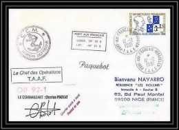 1756 Op 92/1 Signé Signed Protat 12/12/1991 Marion Dufresne TAAF Antarctic Terres Australes Lettre (cover) - Antarktis-Expeditionen