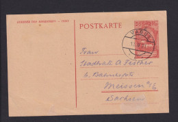 1921 - 25 Rp. Ganzsache Ab Vaduz Nach Meissen - Lettres & Documents