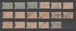 LUOGOTENENZA: 1945  PACCHI  POSTALI  -  LOTTICINO  17  VALORI  1/2  DX. US. RIPETUTI  -  SASS. 55//57 - Pacchi Postali