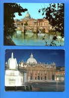 ITALIE . LAZIO . ROME . " PONTE S. ANGELO " & " PIAZZA S. PIETRO " . 2 CPM - Réf. N°38897 - - Collections & Lots