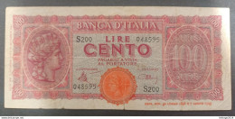 BANKNOTE ITALIA 100 LIRE 1944 IMPRONA URBINI CIRCULATED - 100 Liras