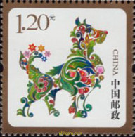 632021 MNH CHINA. República Popular 2017 AÑO LUNAR CHINO - AÑO DEL PERRO - Unused Stamps