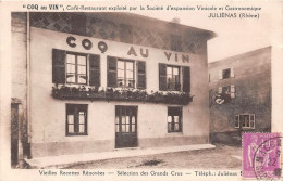 COQ Au Vin Cafe Restaurant Exploite Par La Societe D Expansion Vinicole JULIENAS 9(scan Recto-verso) MA1220 - Julienas