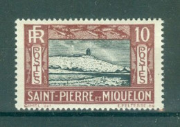 ST-PIERRE-ET-MIQUELON - N°140* MH Trace De Charnière SCAN DU VERSO. Falaise Et Phare. - Neufs