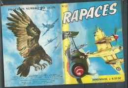 Bd " Rapaces  Bimensuel N° 22 ,  Dép. Legal 2è Tri 1962  - TBE  - RAP 01 01 - Rapaces