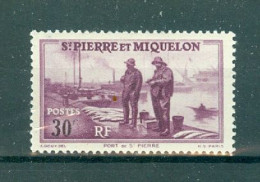 ST-PIERRE-ET-MIQUELON - N°175* MH Trace De Charnière SCAN DU VERSO. Port De Saint-Pierre. - Unused Stamps