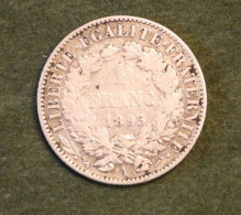 Pièce En Argent Française 1 Franc 1895  - French Silver Coin - 1 Franc