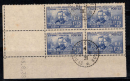 Saint-Pierre-et-Miquelon 1938 Yv. 166 Oblitéré 100% Bloc De Quatre Données, Curie - Used Stamps