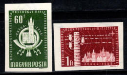 Hongrie 1958 Mi. 1532-33 B Neuf ** 100% Château Et Hôtel De Ville De Prague - Ongebruikt