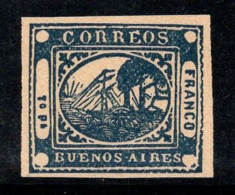 Argentine 1858 Mi. 8 Sans Gomme 80% 1 P, Buenos Aires - Buenos Aires (1858-1864)