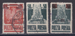 Pologne - République 1944 - 1960   Y & T N °  431  432   433  Oblitérés - Gebraucht