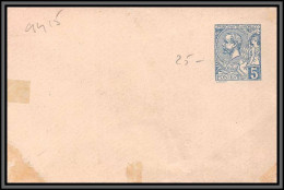 11112 Type Charles C1 5c Bleu 1886 Neuf Entier Stationery Enveloppe Monaco  - Postal Stationery