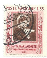 Vaticano 1953 ; Santa Maria Goretti : Cinquantenario Del Martirio ; L. 35 Rosa , Usato - Oblitérés