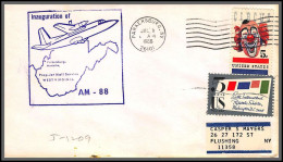 12460 Am 88 Inauguration Prop Jet Mail Parkersburg 1/7/1966 Premier Vol First Flight Lettre Airmail Cover Usa Aviation - 3c. 1961-... Lettres