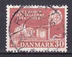 Denmark, 1954, Telecommunications Centenary, 30ø, USED - Used Stamps