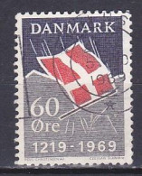 Denmark, 1969, Danish Flag 750th Anniv, 60ø, USED - Oblitérés