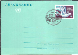 NATIONS UNIES Vienne Ca.1982: Aérogramme Entier De 9S Obl. PJ - Briefe U. Dokumente