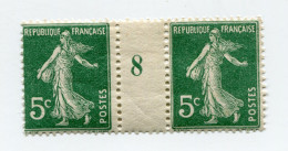 FRANCE N°137 **  EN PAIRE AVEC MILLESIME 8 ( 1908 ) - Millésimes