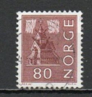 Norway, 1972, Motifs/Stave Church, 80ö/Red-Brown, USED - Oblitérés