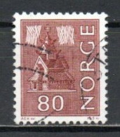 Norway, 1972, Motifs/Stave Church, 80ö/Red-Brown, USED - Oblitérés