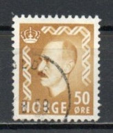 Norway, 1957, King Haakon VII, 50ö/Yellow-Ochre, USED - Oblitérés