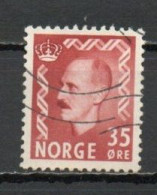 Norway, 1956, King Haakon VII, 35ö/Red Brown, USED - Oblitérés