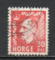 Norway, 1951, King Haakon VII, 30ö/Scarlet, USED - Oblitérés